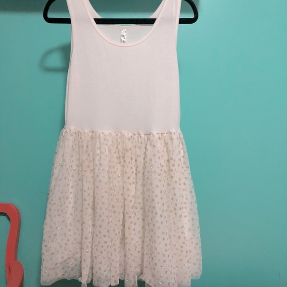 Knitworks Other - White and Gold Polka Dot Dress